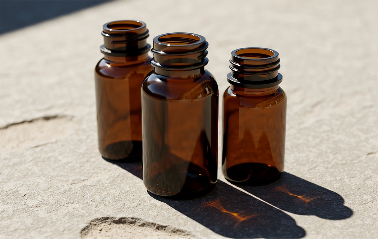 Premium nutritional supplement glass containers